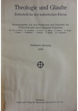 Theologie und Glaube, 1938r.