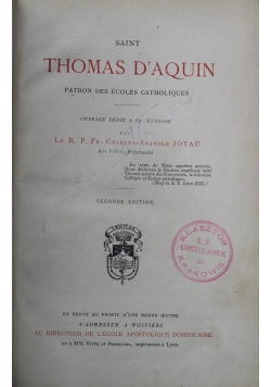 Saint Thomas D'aquin 1887 r.