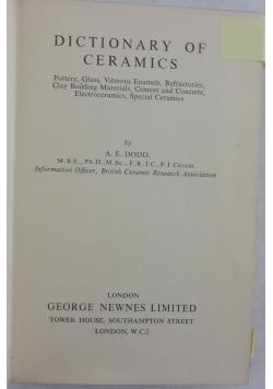 Dictionary of ceramics