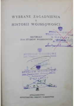 Wybrane zagadnienia z historii wojskowości