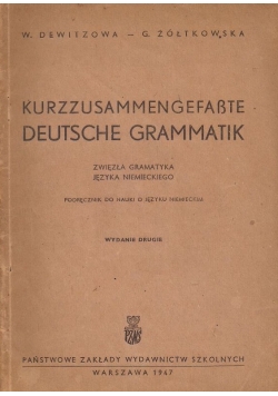 Kurzzusammengefasste Deutsche Grammatik, 1947 r.