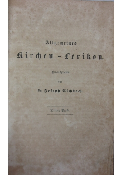 Allgemaines Kirchen-Lexikon, 1850r.