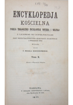 Encyklopedja kościelna,Tom X, 1877 r.
