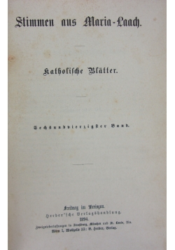 Stimmen aus Maria-Laach, 1894r.