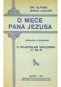 O męce Pana Jezusa 1931 r