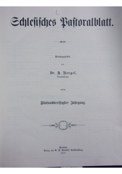 Schlesiches Pastoralblatt,1914r.