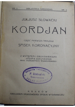 Kordjan spisek koronacyjny 1919 r.