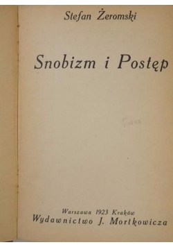 Snobizm i postęp, 1923 r.