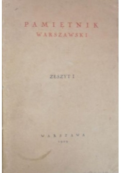 Pamiętnik Warszawski, 1929 r.