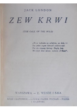Zew krwi, 1924r.