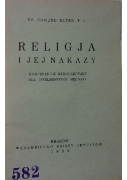 Religja i jej nakazy, 1933 r.
