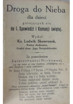 Droga do nieba, 1925r.