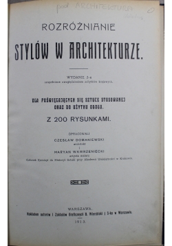 Rozróżnianie stylów w architekturze 1913 r