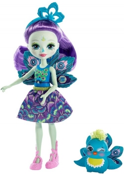 Barbie Enchantimals Lalka+zwierzątko Patter Peacock & Flap