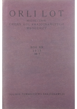 Orli lot rok XIX , nr.9, 1938 r.