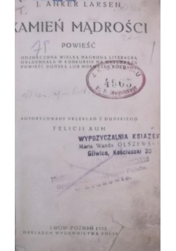 Kamień mądrości ,1925r.