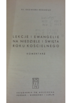 Lekcje i ewangelie na niedziele i święta roku kościelnego