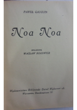 Noa Noa, 1925 r.