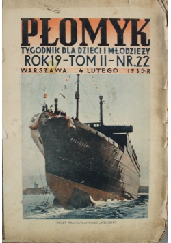 Płomyk Tygodnik ilustrowany dla dzieci i młodzieży 22 numery 1935 r.