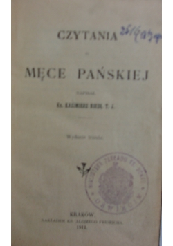Czytanie o męce Pańskiej, 1911 r.