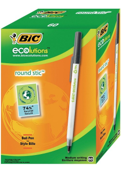 Długopis ecolutions Round Stic niebieski pudełko 60 sztuk