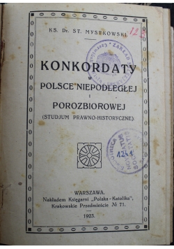 Konkordaty w Polsce niepodległej i porozbiorowej 1923 r