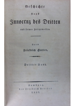 Geschichte Papst Innozenz des Dritten ,1838r.