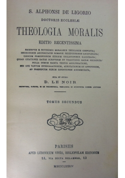 S. Alphonsi De Ligorio Doctoris Ecclesiae Theologia Moralis, 1884 r.