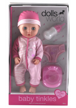 Lalka bobas 38 cm Baby tinkles różowa
