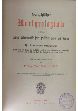 Seraphisches Martyrologium,1889r.