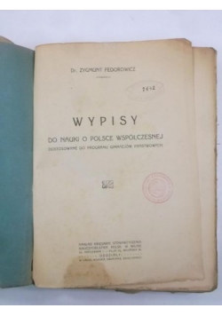 Wypisy do nauki o Polsce współczesnej, 1923 r.
