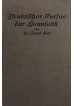 Praktischer Kursus der Komiletik, 1926 r.