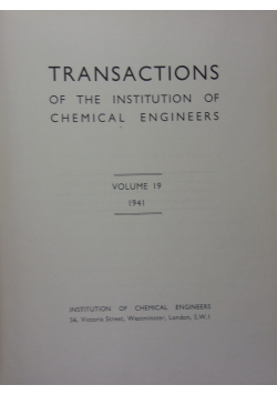Transactions Institution of Chemical Engineers vol. 19 1941r.