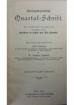 Theologisch praktische Quartalschrift, 1892r.