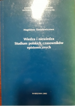 Wiedza i niewiedza, studium polskich czasowników epistemicznych