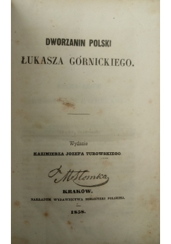 Dworzanin Polski, 1858 r.