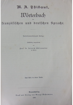 Wörterbuch der französischen und deutschen Sprache, 1905 r.