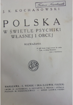 Polska w świetle psychiki własnej i obcej, 1925 r.