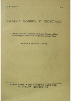 Fragmenta Floristica et Geobotanica Ann. XXIV Pars 4