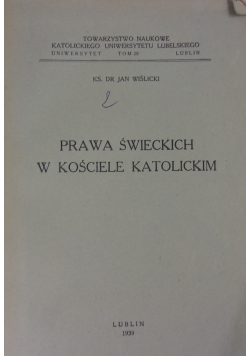 Prawa świeckich w kościele katolickim, 1939r.