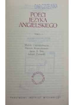 Poeci Języka Angielskiego ,Tom I