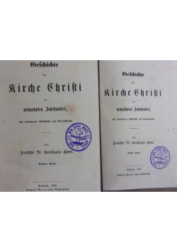 Befchichte der Kirche Christi,1856r.,Zestaw 2 książek