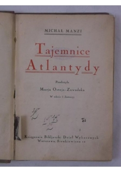 Tajemnice Atlantydy, 1924 r.