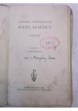 Hans Alienus, 1924 r.