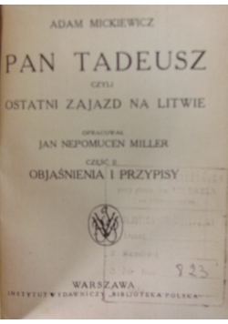 Pan Tadeusz ,Tom I,II,ok1928r.