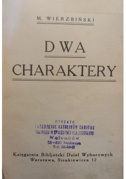 Dwa charaktery, 1923r