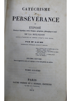 Catechisme de Perseverance Tome Cinquieme 1872 r.