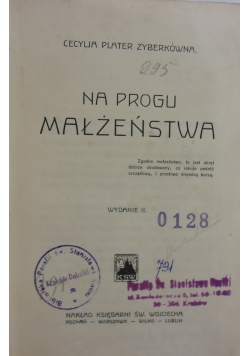 Na progu małżeństwa, 1926 r.