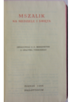 Mszalik na niedziele i święta