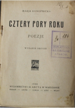Cztery pory roku poezje 1922 r.